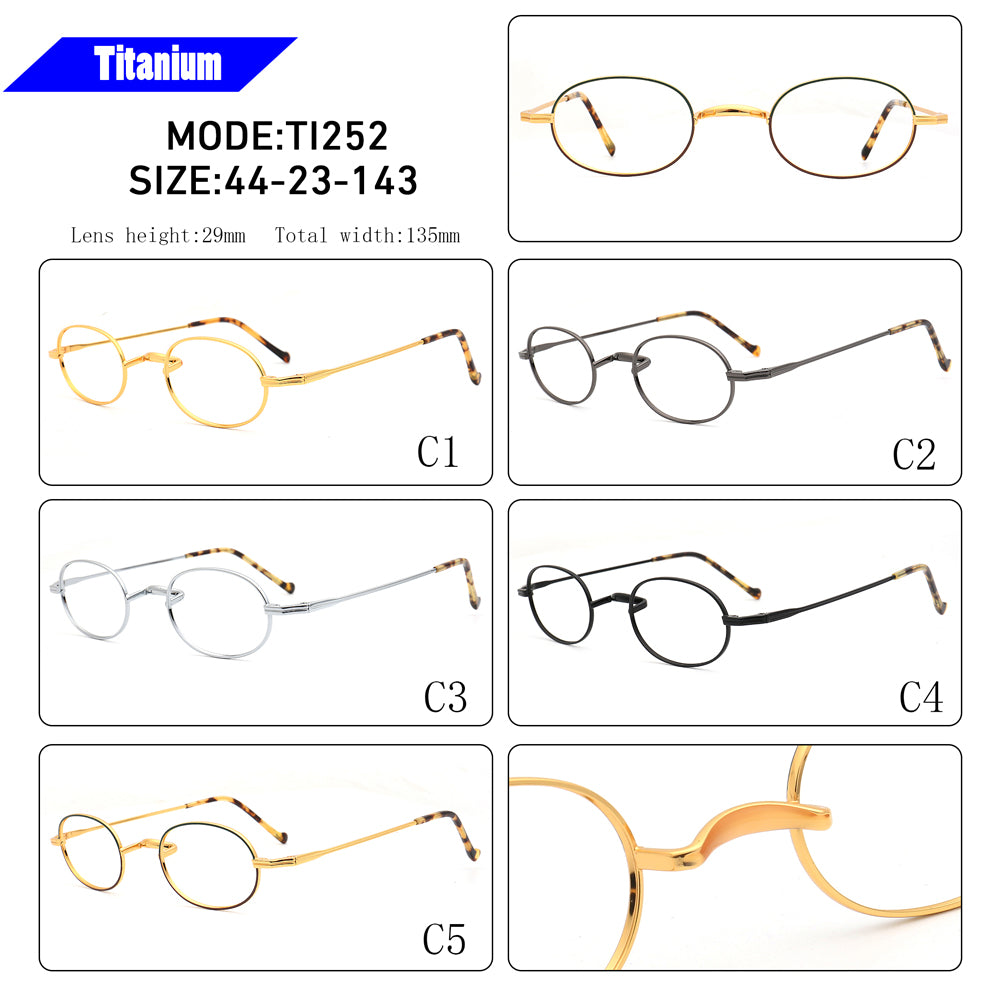 retro titanium glasses frames oval round