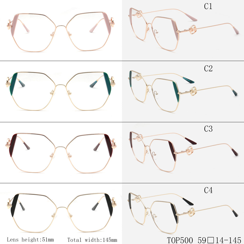 Harriet | Womens Geometric Metal Gold Glasses Frames