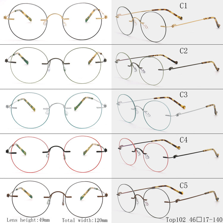 Aiden | Stylish Round Rimless Glasses Frames