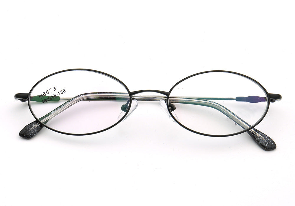 black oval metal eyeglass frames for women