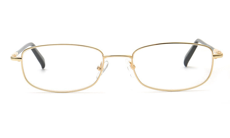 square reading glasses gold