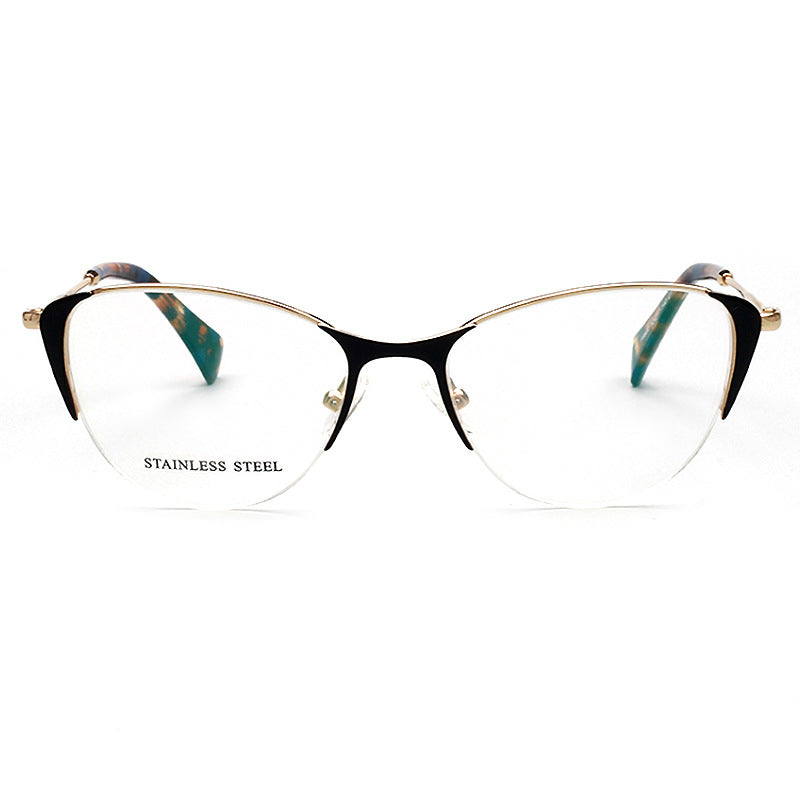 Womens cat eye half rim eyeglass frames
