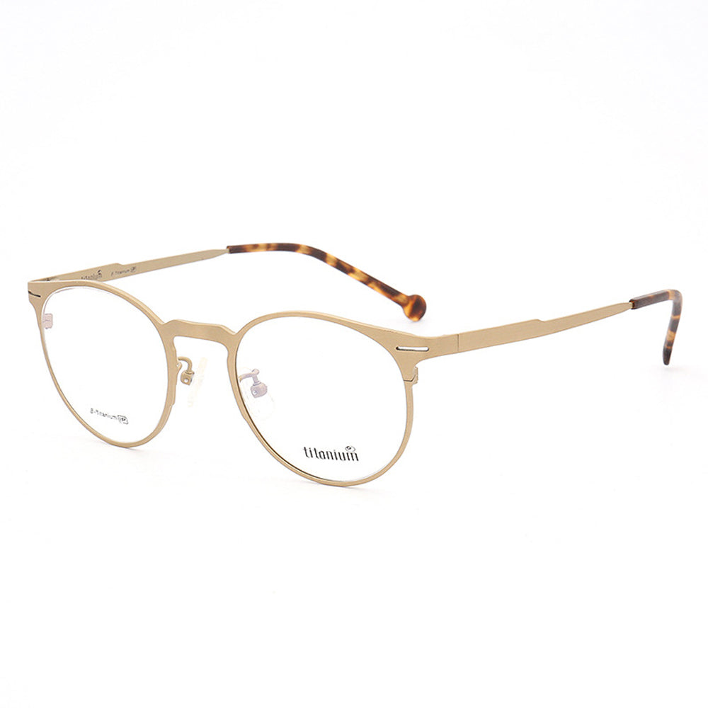 gold titanium eyeglasses frames