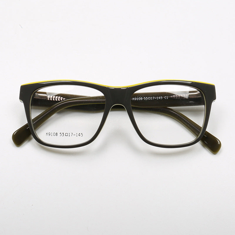 Mens Square Olive Eyeglass Frames 