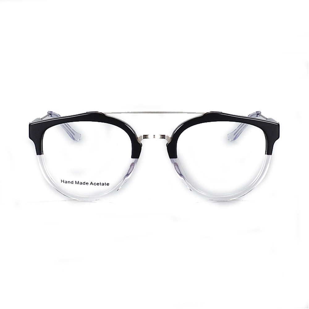 Black Clear Round Eyeglass Frames