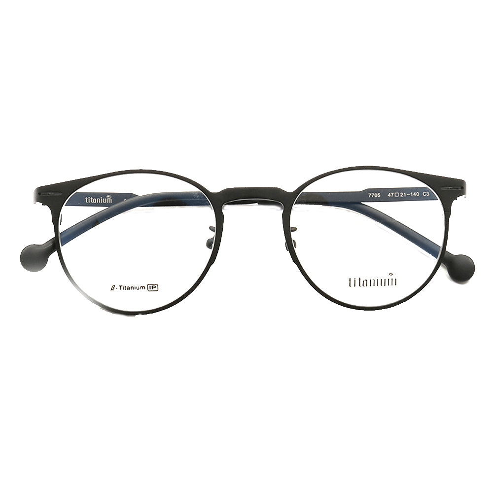 Classic black titanium eyeglasses frames