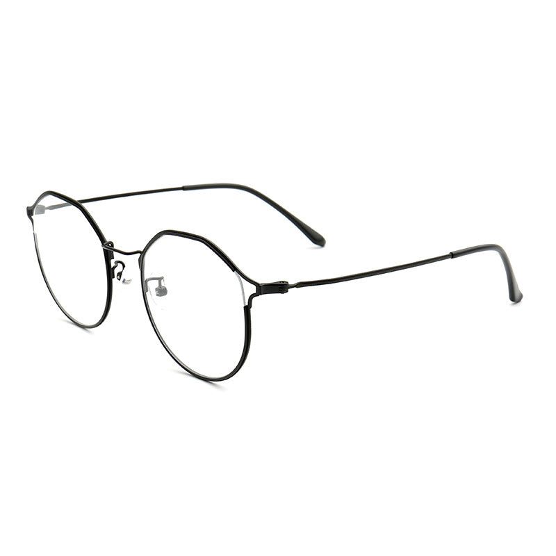 Side view of round black full rim glasses frames