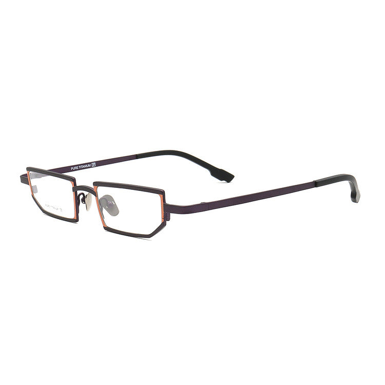 stylish titanium eyeglass frames geometric