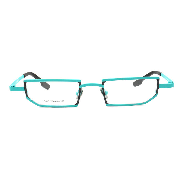 geometric titanium eyeglasses frames green