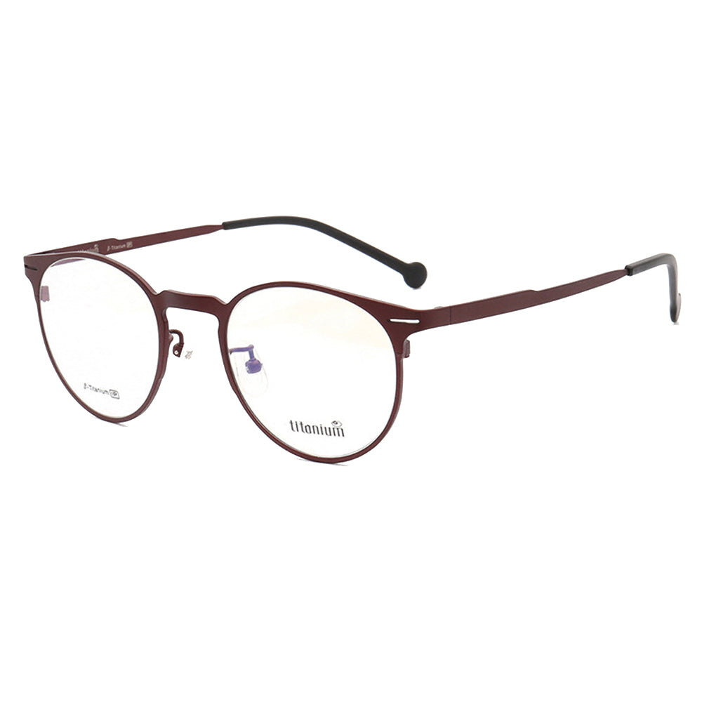 Brown titanium eyeglasses frames