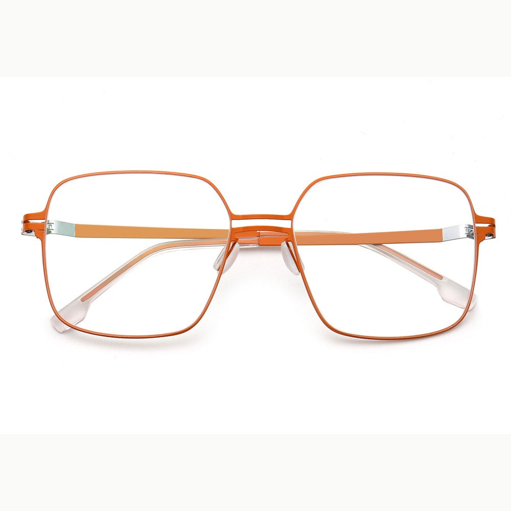 orange metal glasses frames square