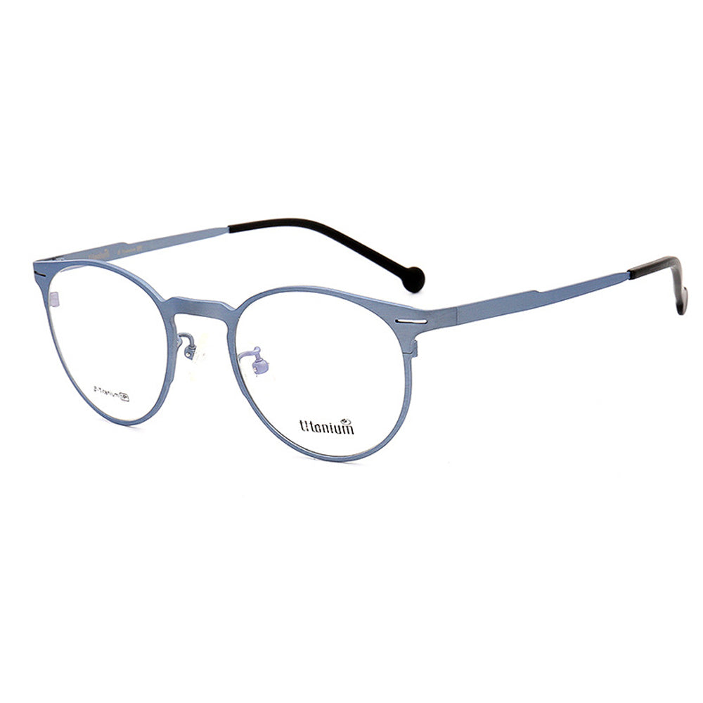 modern blue titanium eyeglass frames