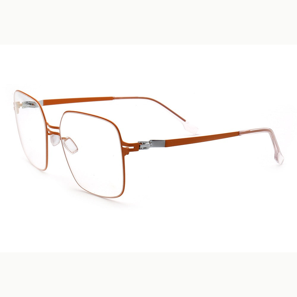 80s mens orange eyeglasses frames square 