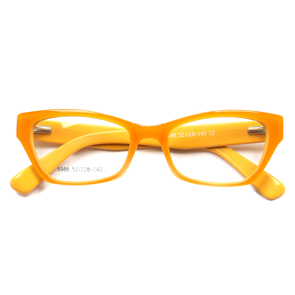 Yellow cat eye eyeglasses frames for women