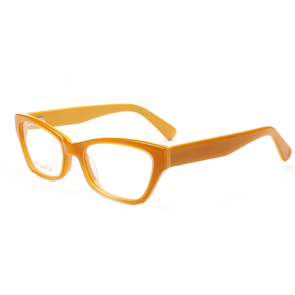 women yellow cat eye eyeglass frames full rim