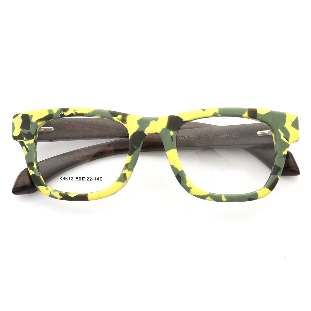 square camo wood spectacles 