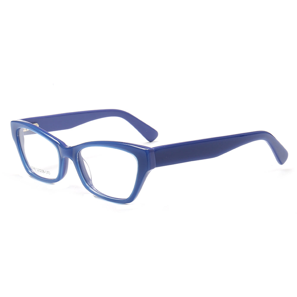 women blue eyeglass frames cat eye