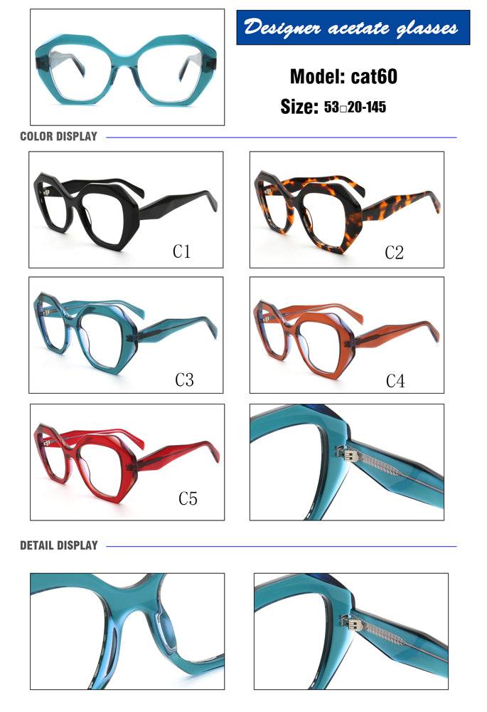 Yoyo Funky Womens Glasses Frames Square Trendy Geometric Female Eyeglasses Online