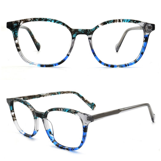 blue square eyeglasses frames for men