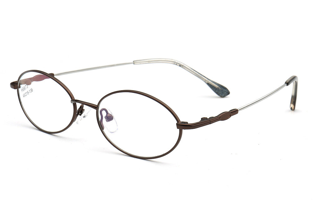 brown oval eyeglass frames