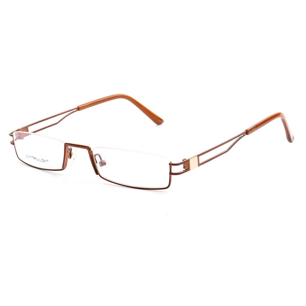 Kelcey | Rectangle Half Rim Metal Glasses Frames