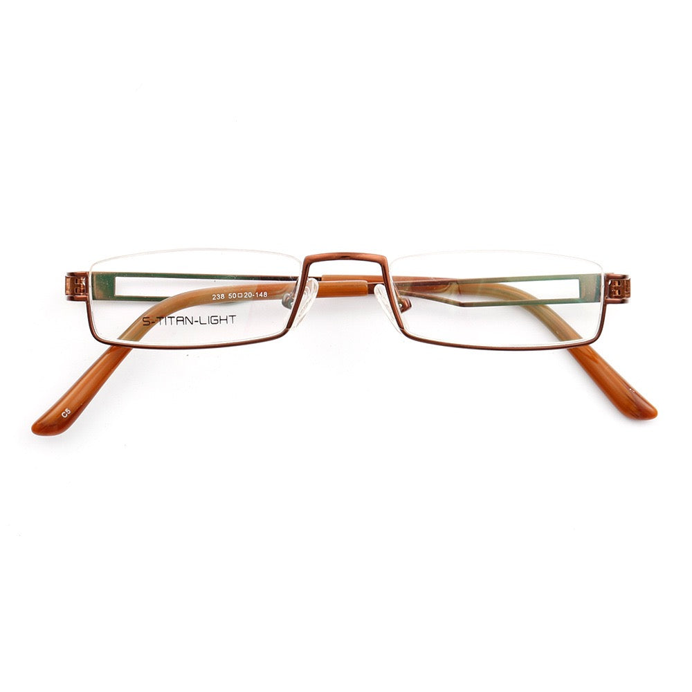 Kelcey | Rectangle Half Rim Metal Glasses Frames