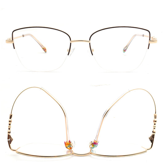 half rim womens cat eye bendable glasses frames