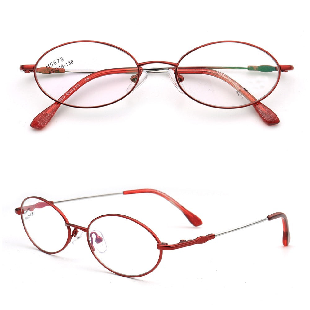 womens oval eyeglasses frames red