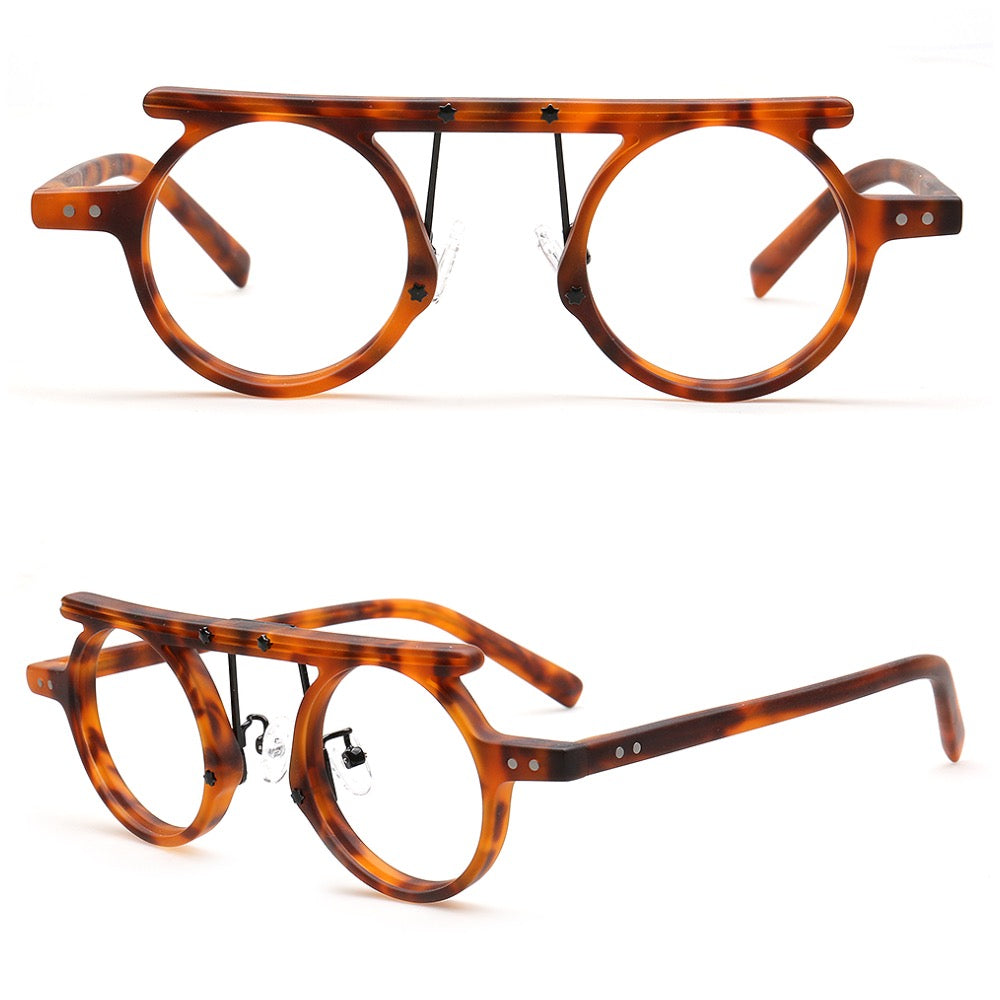 trendy amber retro glasses frames