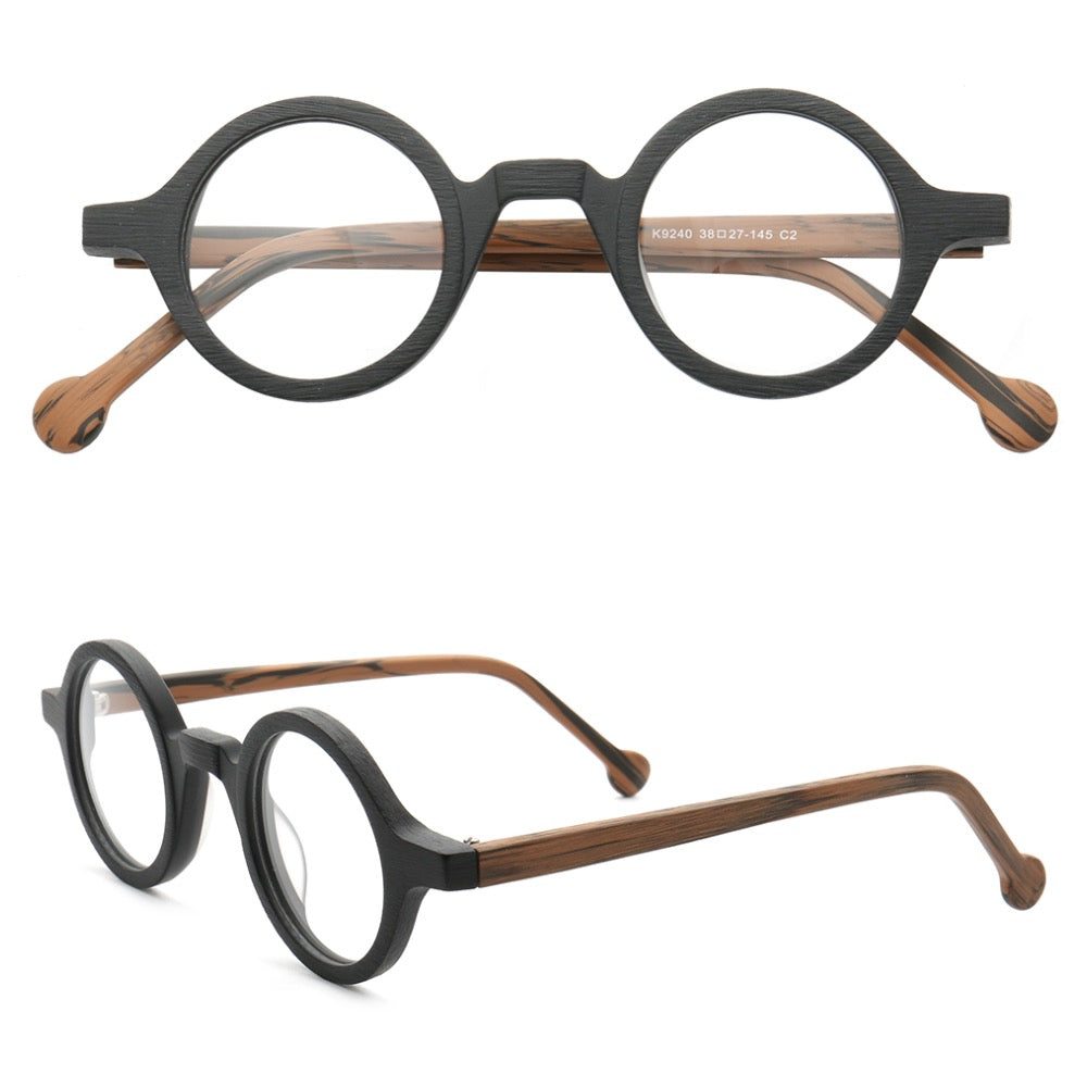 Jackson |  Retro Round Acetate Mens Eyeglass Frames | Stylish Transparent Vintage Eyewear Online