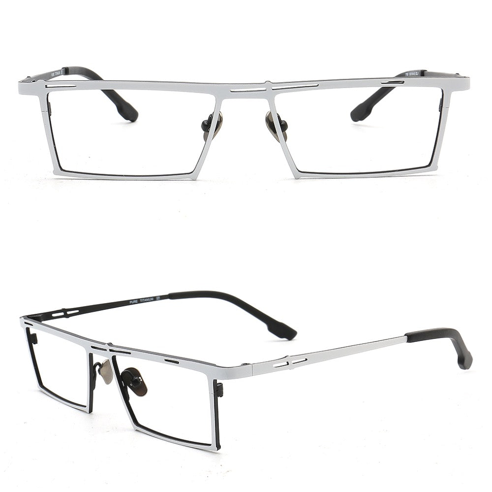 white rectangle eyeglasses frames men