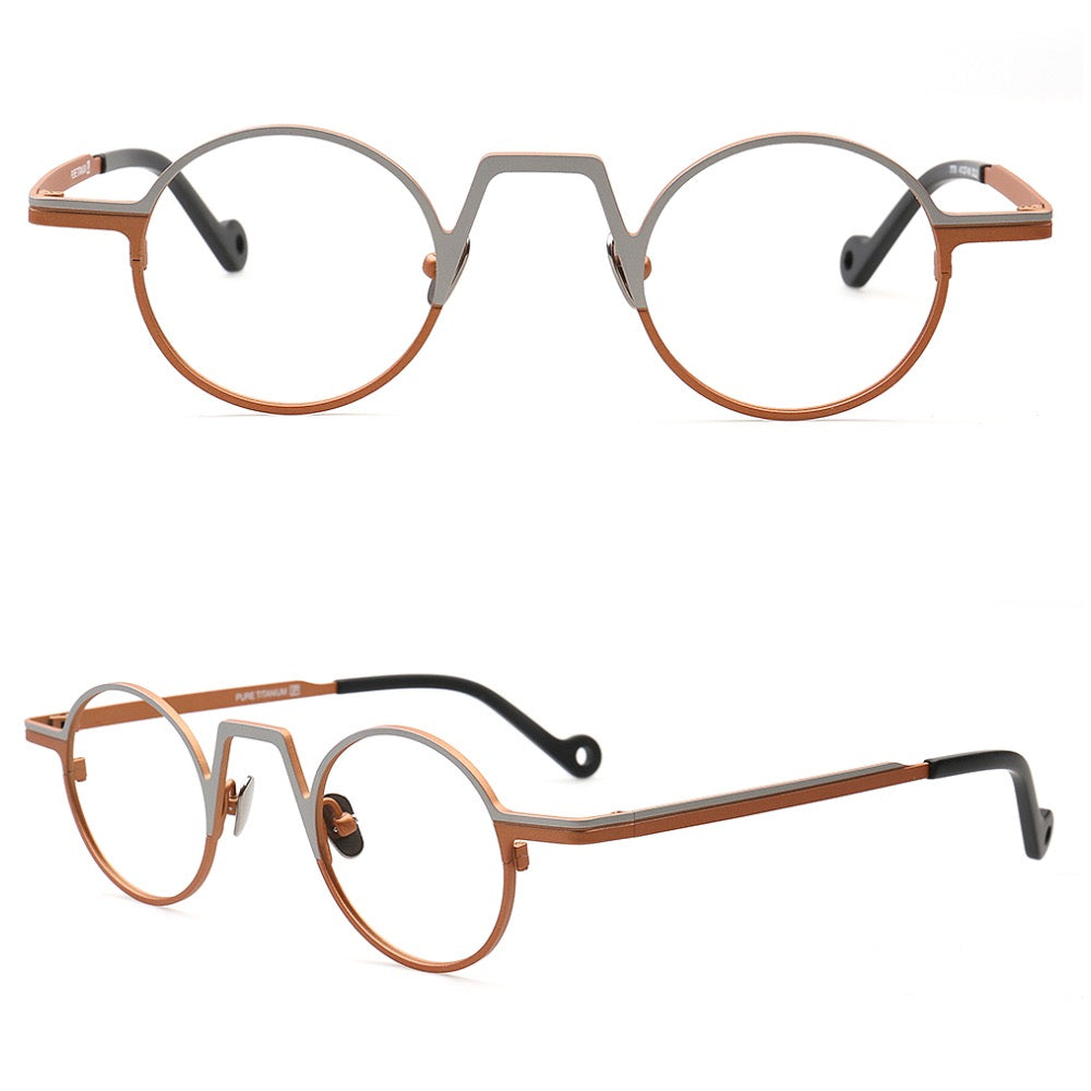 Nolita | Two Tone Round Titanium Mens Eyeglass Frames | Stylish Nerd Women Glasses Online