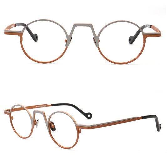 Nolita | Two Tone Round Titanium Mens Eyeglass Frames | Stylish Nerd Women Glasses Online