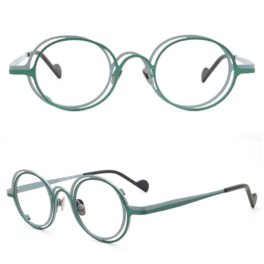 Green Retro Round Eyeglasses frames