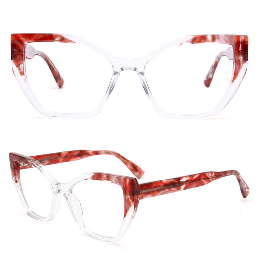 cat eye red eyeglasses frames for women