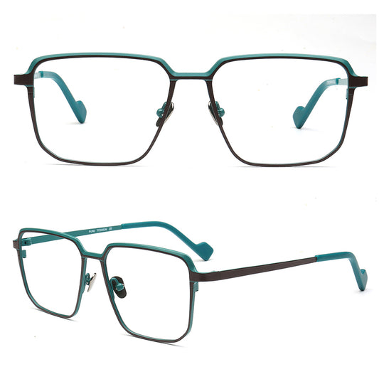 green titanium eyeglass frames for men