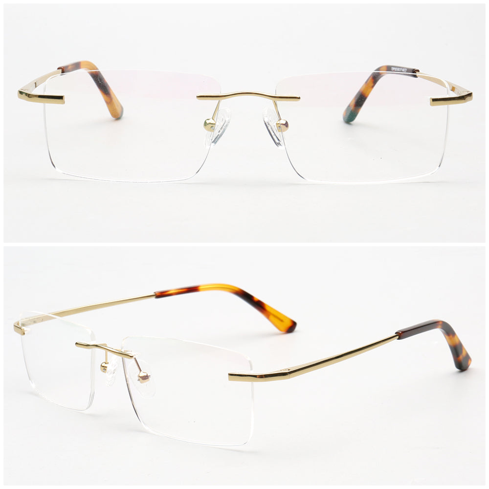 Daniel | Rectangle Rimless Glasses Frames for Men