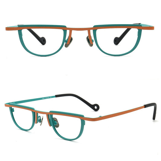 geometric titanium eyeglasses frames