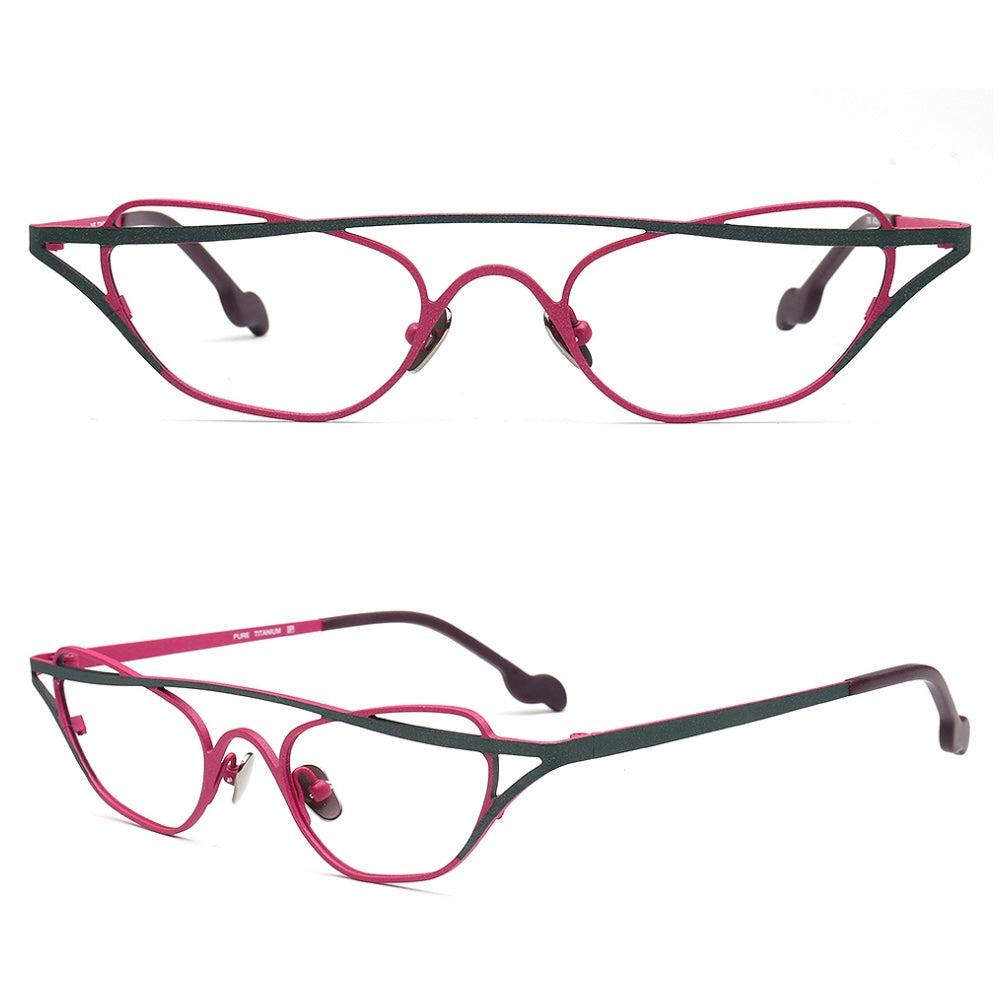 womens titanium cat eye glasses frames