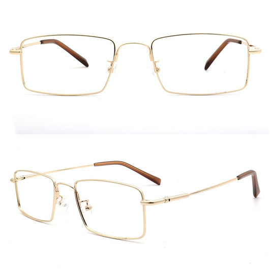 mens metal gold eyeglasses frames square