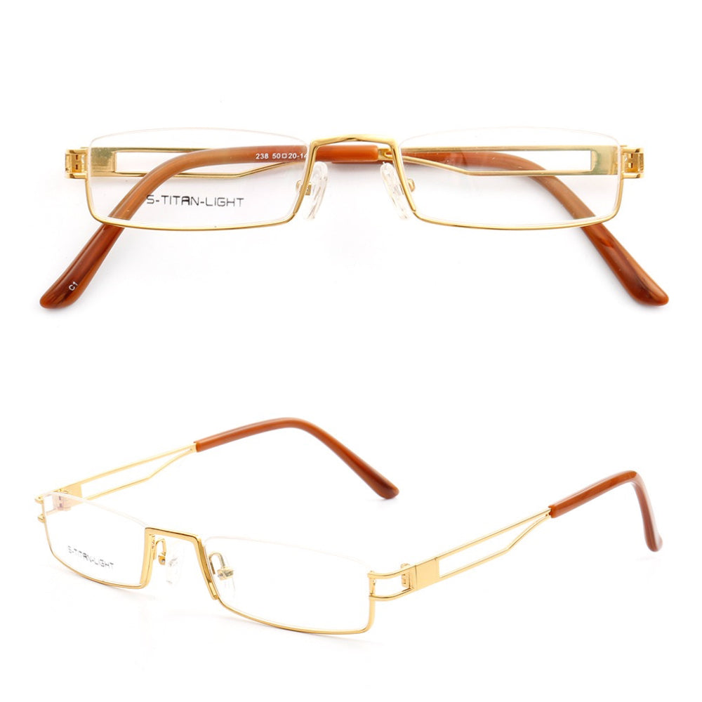 Kelcey | Rectangle Half Rim Metal Glasses Frames