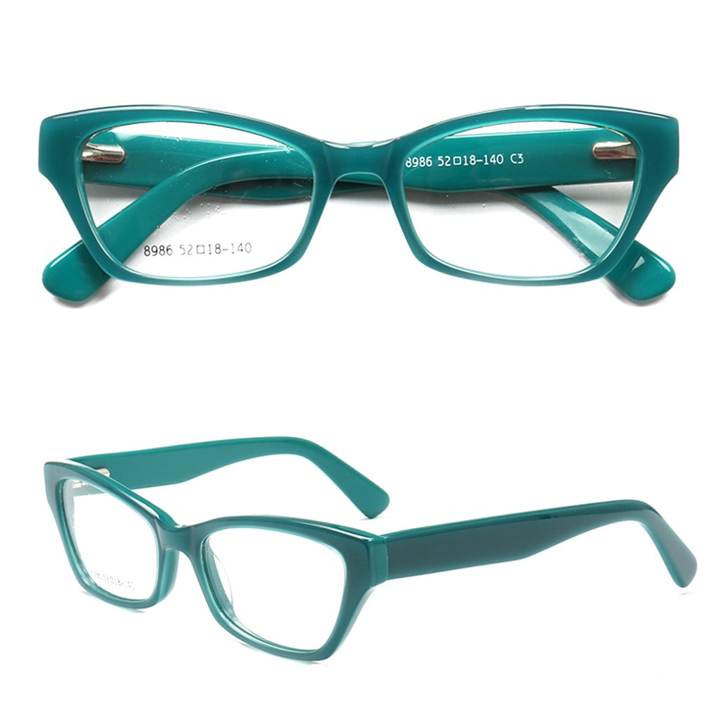 Green cat eye glasses frames