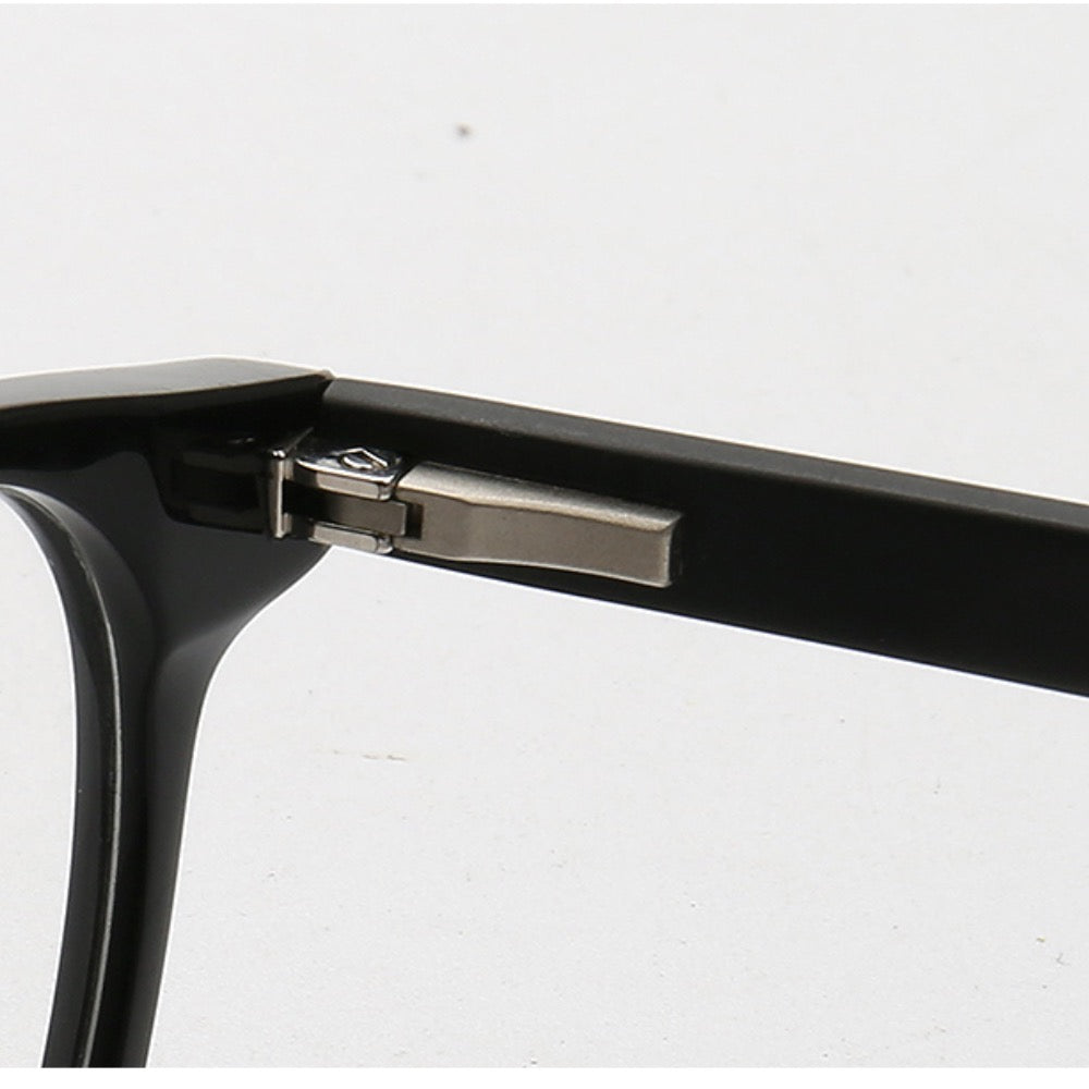 spring hinges of round acetate eyeglasses