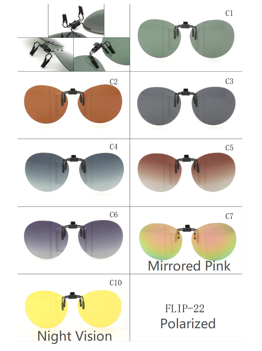 Polarized Clip On Driving Sunglasses Men Women UV Protection 2024