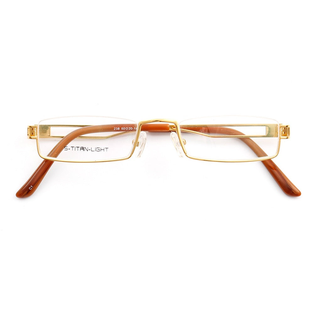 Kelcey | Rectangle Half Rim Metal Glasses Frames