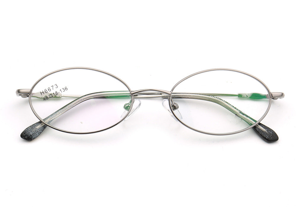 silver oval metal womens eyewear