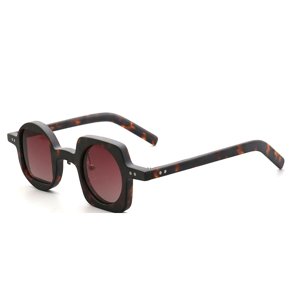 Side view of red tortoise mismatch sunglasses