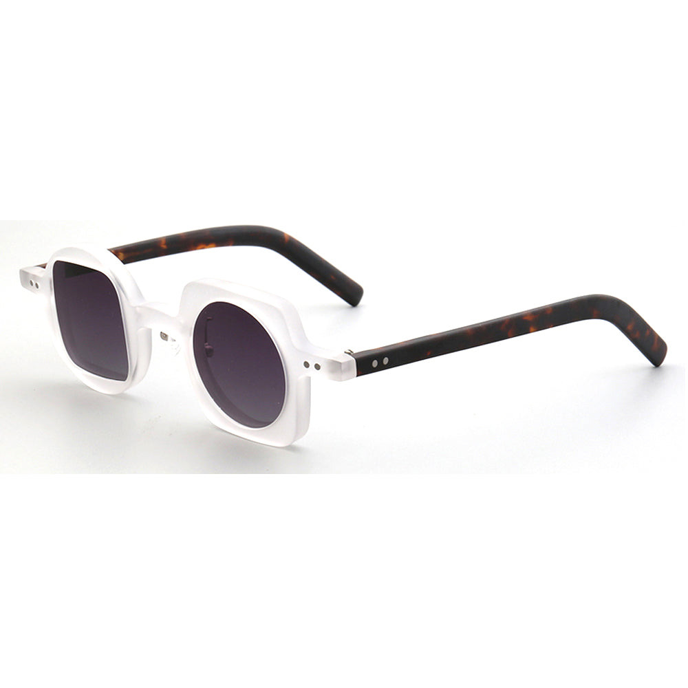 Side view of clear mismatch sunglasses