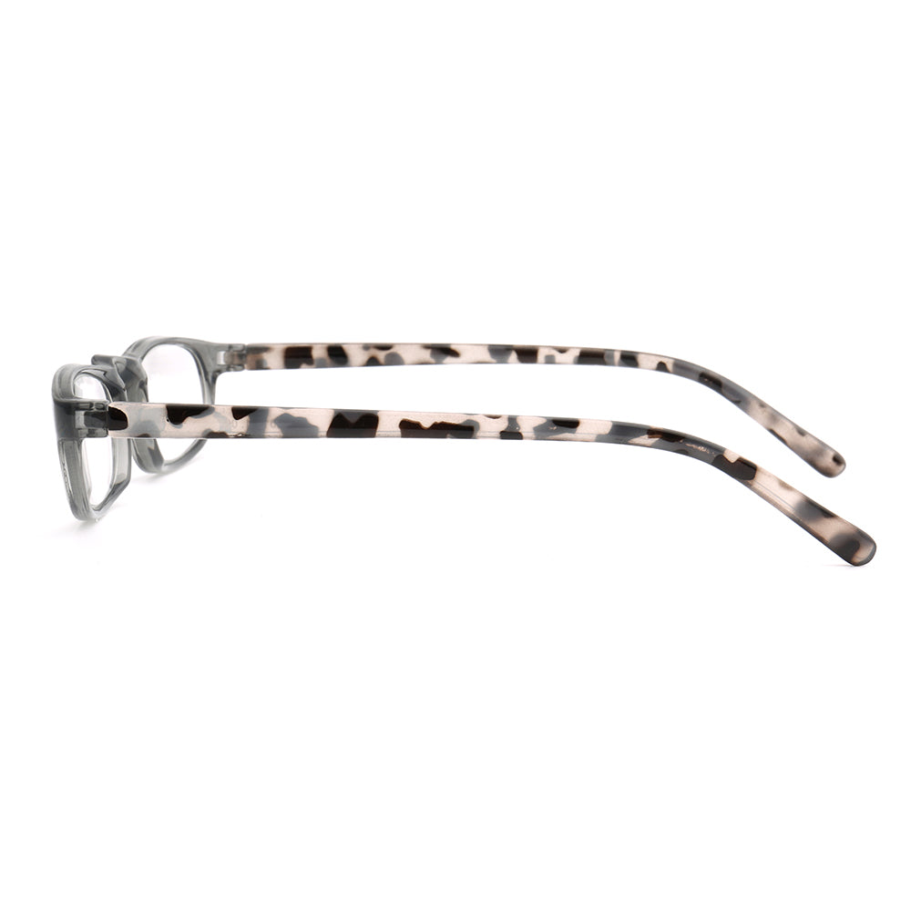Side view of grey tortoise shell readers