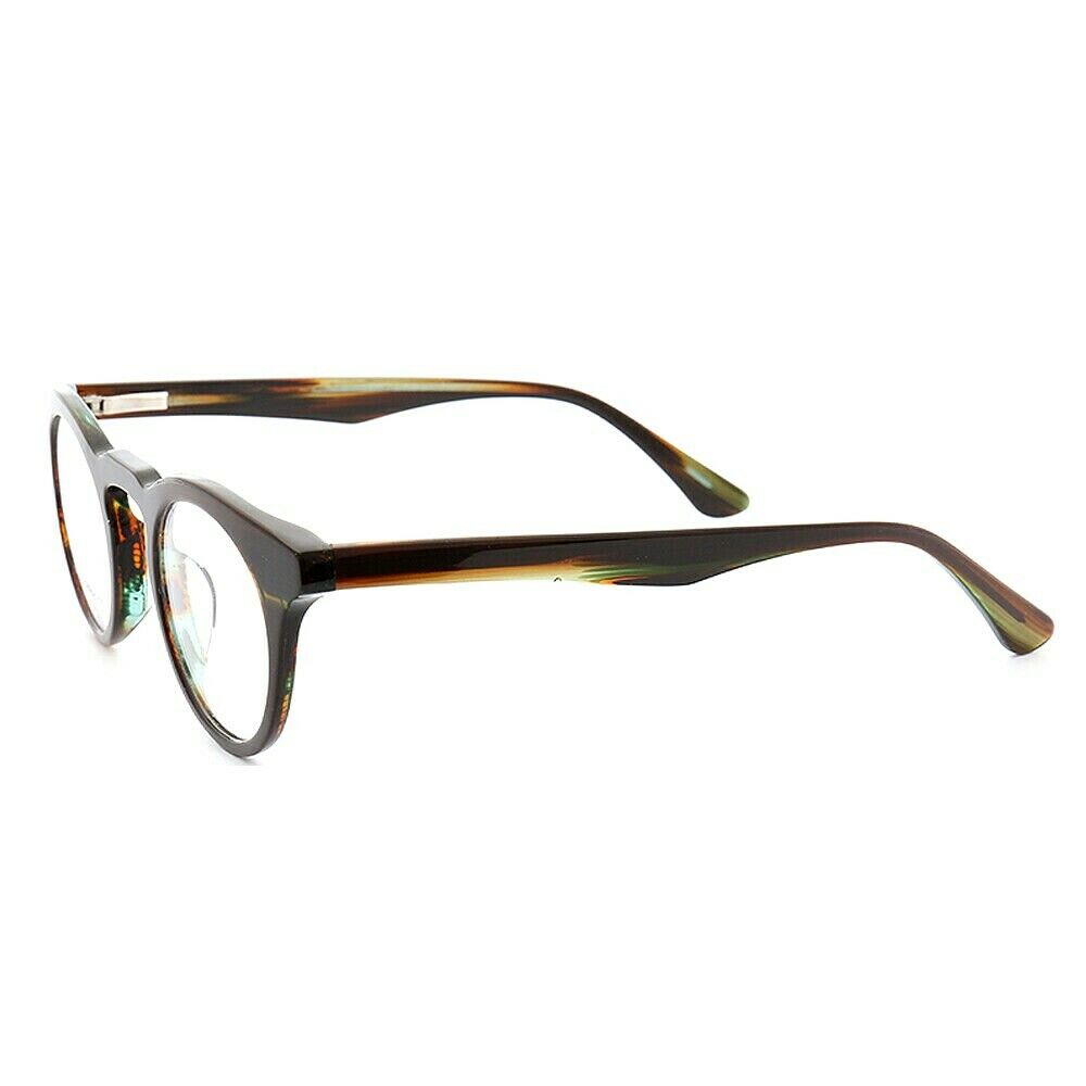 Side view of brown retro round glasses